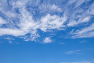 秋の澄んだ青い空と白い雲