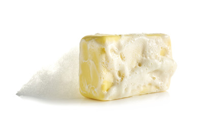 Soap bar on white background
