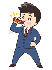 栄養ドリンクを飲むビジネスマン