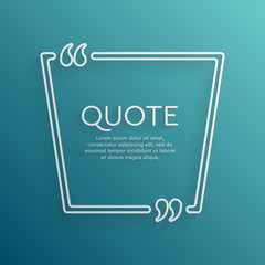 Vector template creative quote with bracket square