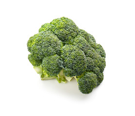 Fresh broccoli cabbage on white background