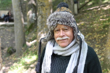 Senior eskimo with a mustache