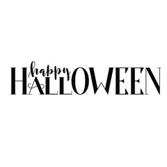Happy Halloween hand lettering, holiday type design. Vectro illustration.