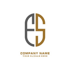 FS minimalist letters, with gray and gold, white, black background logos