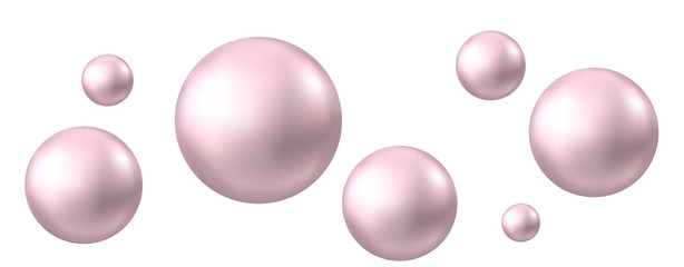 Air pink bubbles isolated on white  background.