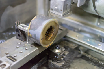 CNC wire cut machine cutting high precision mold parts 