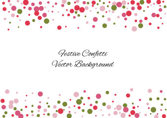 Festive color round confetti background. Abstract frame confetti texture for holiday, postcard, poster, website, carnivals, birthday and children's parties. Cover confetti mock-up. Wedding card layout