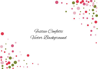 Festive color round confetti background. Abstract frame confetti texture for holiday, postcard, poster, website, carnivals, birthday and children's parties. Cover confetti mock-up. Wedding card layout