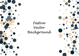 Festive color round confetti background. Abstract frame confetti texture for holiday, postcard, poster, website, carnivals, birthday and children's parties. Cover confetti mock-up. Wedding card layout