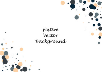 Festive color round confetti background. Abstract frame confetti texture for holiday, postcard, poster, website, carnivals, birthday and children's parties. Cover confetti mock-up. Wedding card layout