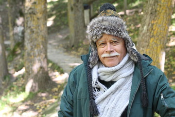 Senior eskimo with a mustache  - obrazy, fototapety, plakaty