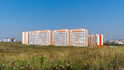 Obraz premium Modern apartment buildings. New apartment buildings. Outskirts.