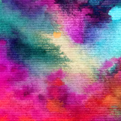 Watercolor abstract bright colorful textural background handmade . Painting of underwater world of coral reef. Modern sea scape