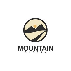 mountain logo template, farm design concept idea