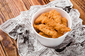 delicious golden deep fried chicken