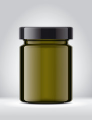 Glass Jar Mockup on Background. 