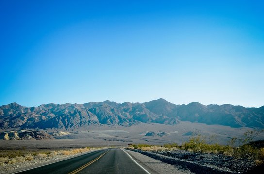 Scenic view while travelling through the Death Valley near Las Vegas