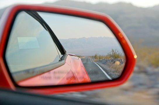 Driving towards Yosemite National Park on the border of Nevada and California