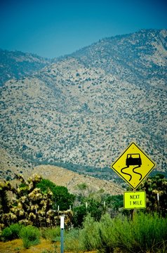 Driving towards Yosemite National Park on the border of Nevada and California
