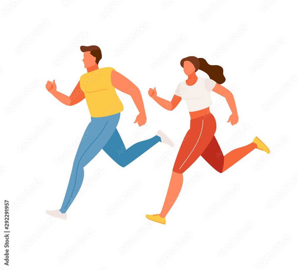 Wall mural Running people vector