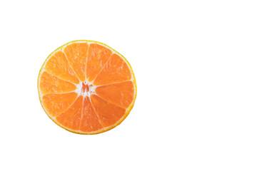 slice of orange isolated on white