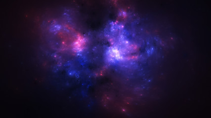 Abstract pink and blue stars. Fantasy light background. Digital fractal art. 3d rendering.