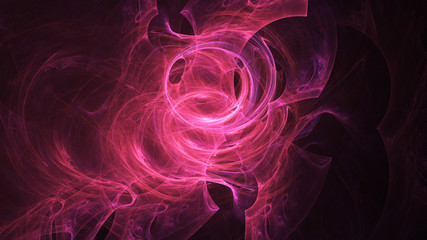 Abstract transparent crimson crystal shapes. Fantasy light background. Digital fractal art. 3d rendering.