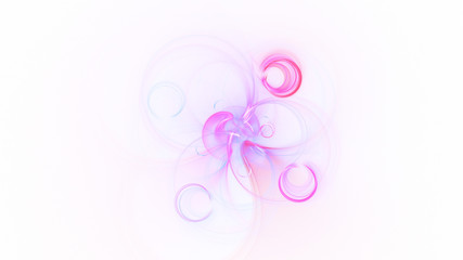 Abstract violet and pink glowing shapes. Fantasy light background. Digital fractal art. 3d rendering.