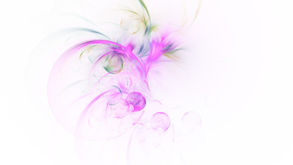 Fototapeta na wymiar Abstract transparent violet crystal shapes. Fantasy light background. Digital fractal art. 3d rendering.