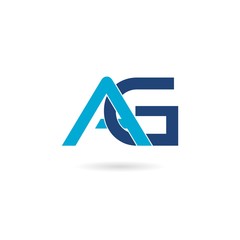 AG Initial Letter Logo Design Element isolated on white background