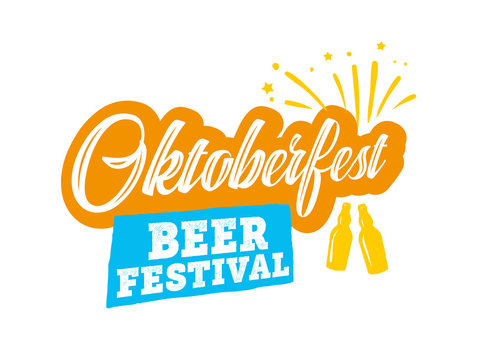 Munich Beer Festival Oktoberfest handwritten emblem and logotype