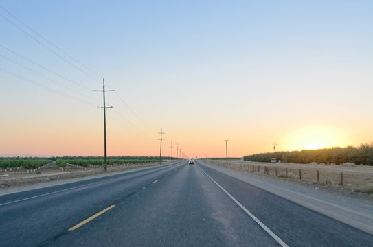 Sunset drive with a brutal sportscar