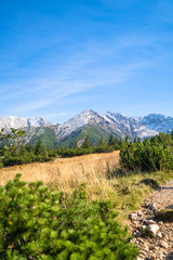 High Tatra mountain autumn sunny day, relaxing landscape, alp view
