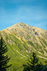 High Tatra mountain autumn sunny day, relaxing landscape, alp view