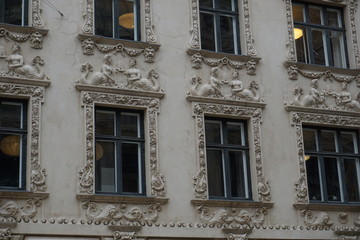 Meerjungfrau Stucco an Altbau in Kopenhagen, Dänemark