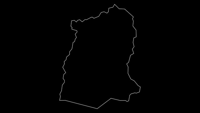 Sikkim India state map outline animation