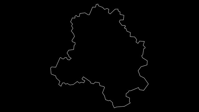 Delhi India union territory map outline animation