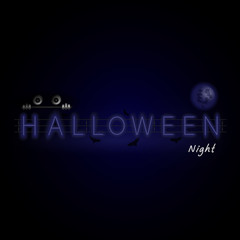 Happy Halloween typography logo background.Concept of Halloween party and trick or treat.Design template&web for banner,poster,greeting card,party invitation,light banner.Vector illustration