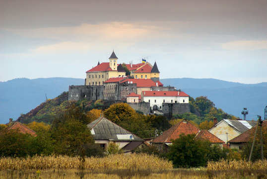 Munkacs Castle or Palanok Castle in Mukachevo