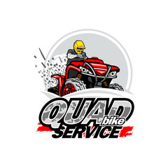 Quad Bike Service logo, isolated background.