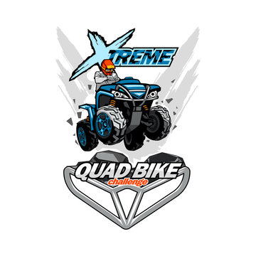 X-treme Quad bike ATV logo, isolated background.