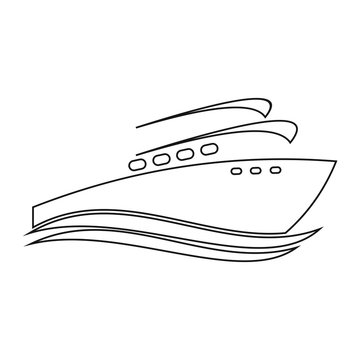 recommend clip art: boat, ship line logo design vector template