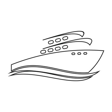 recommend clip art: boat, ship line logo design vector template