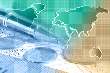 Map, table and coins