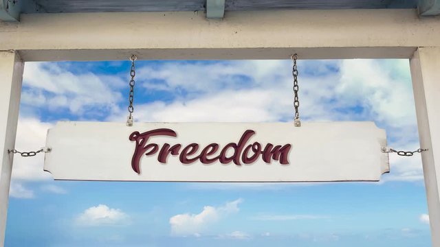 Street Sign the Way to Freedom
