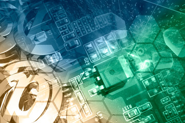 Electronic device, mail signs and digits