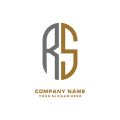 RS minimalist letters, with black and gold, white, black background logos