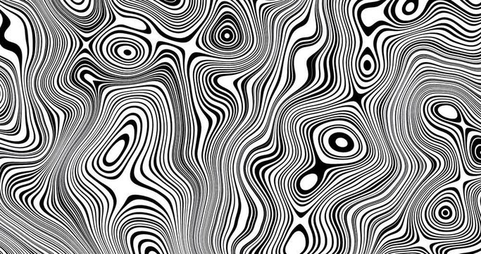 black and white wave line abstract motion background, video 3D animation ultra HD 4K 3840x2160