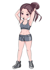 girl with headphones listening to music