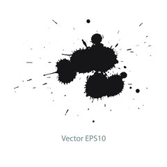 ink splashes on white background	